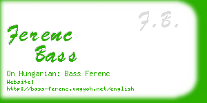 ferenc bass business card